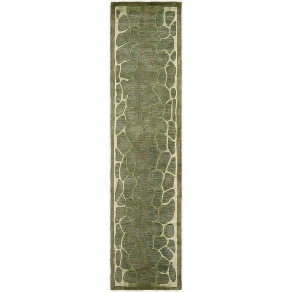 SAFAVIEH Martha Stewart Arusha Grassland Spotted Runner Rug, Grassland Green, 2'3" x 10'