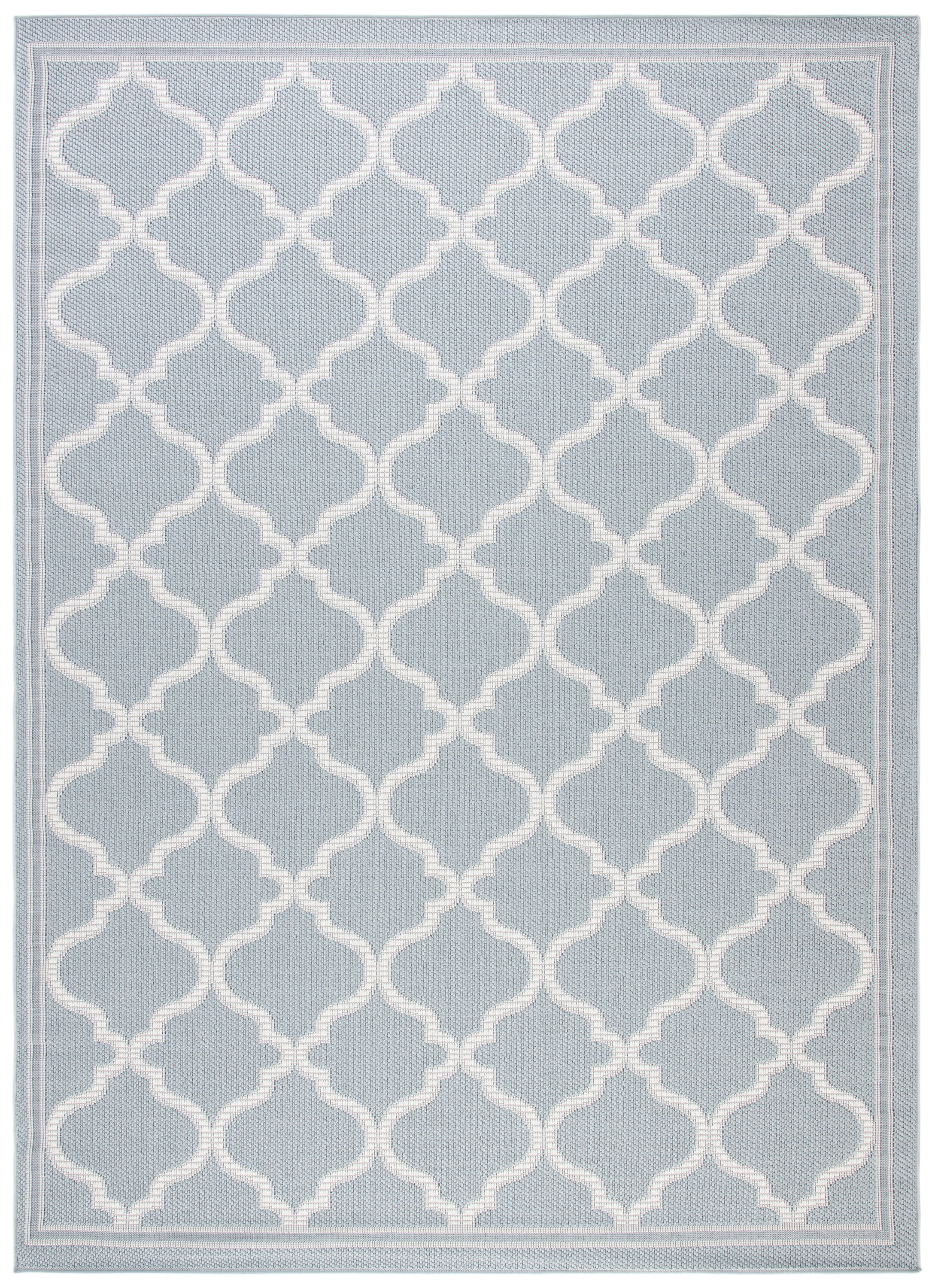 SAFAVIEH Martha Stewart Ashen Indoor Geometric Indoor/Outdoor Area Rug, Aqua/Cream, 9' x 12'