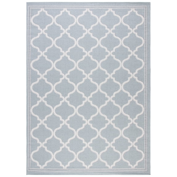 SAFAVIEH Martha Stewart Ashen Indoor Geometric Indoor/Outdoor Area Rug, Aqua/Cream, 9' x 12'