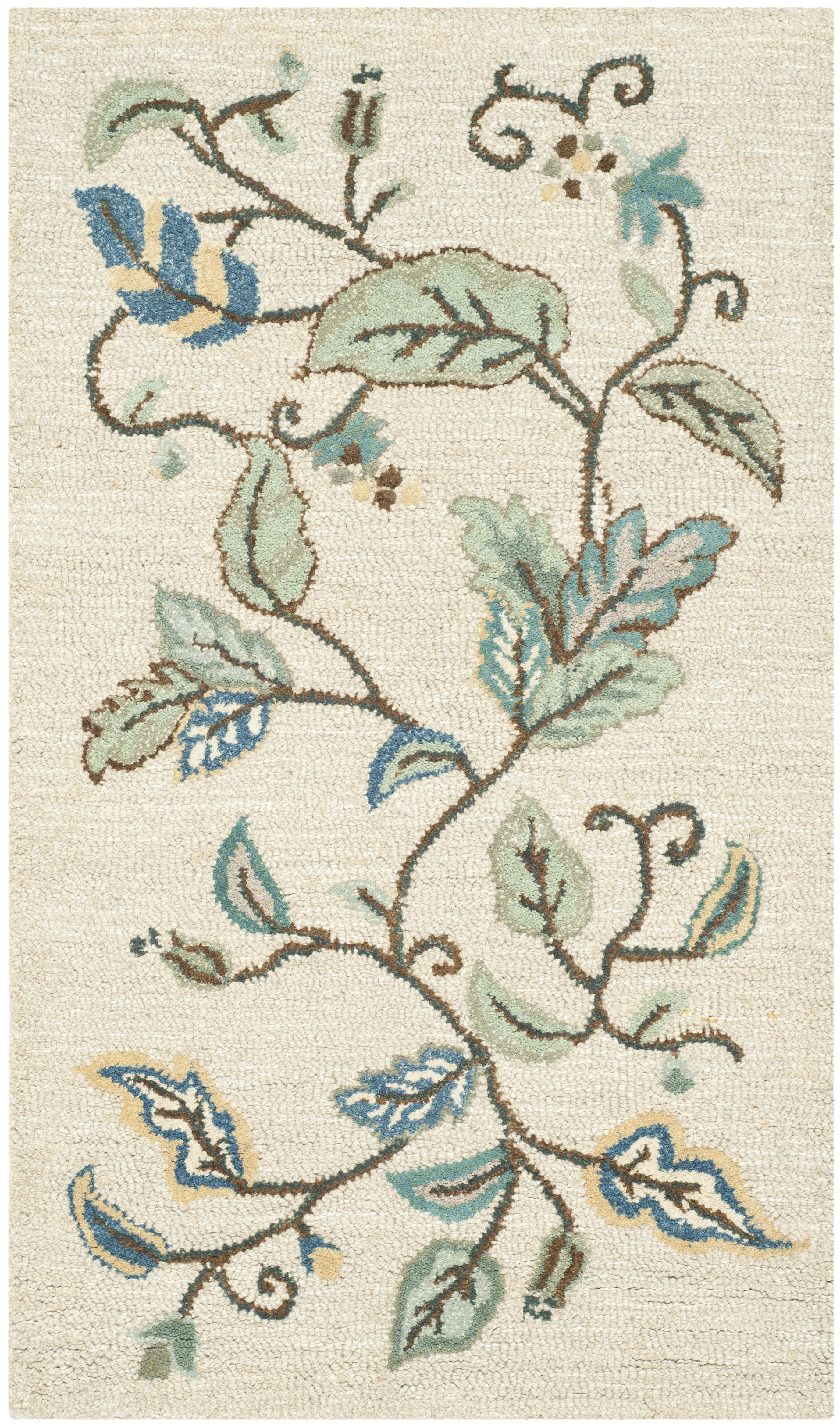 SAFAVIEH Martha Stewart Autumn Woods Floral Area Rug, Colonial Blue, 9'6" x 13'6"