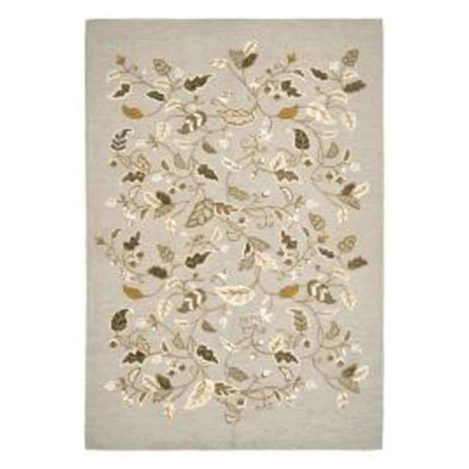 Gray Rectangular Hand-Tufted Wool and Viscose Rug