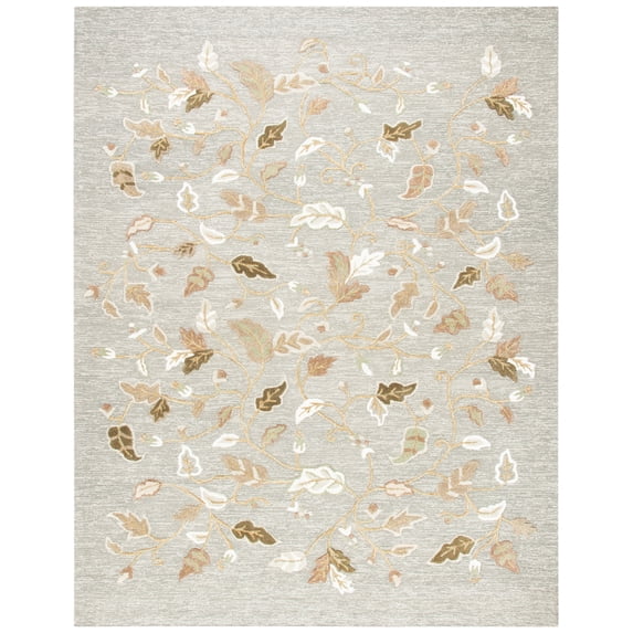 SAFAVIEH Martha Stewart Autumn Woods Floral Area Rug, Grey Squirrel, 9' x 12'