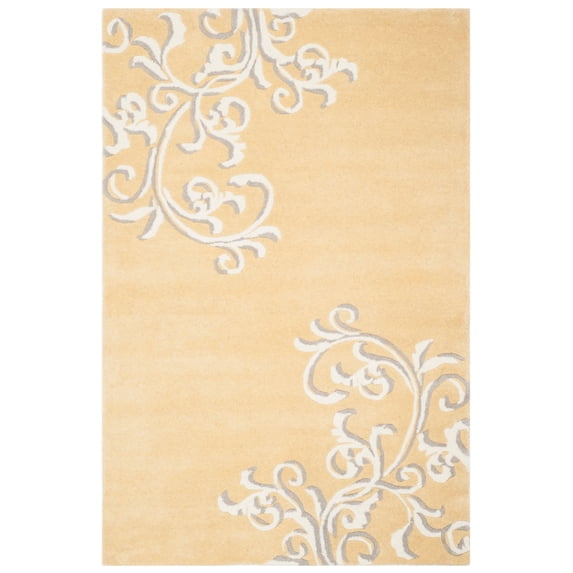 SAFAVIEH Martha Stewart Avalon Vine Floral Wool Area Rug, Soft Yellow, 4' x 6'