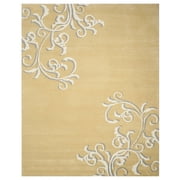 SAFAVIEH Martha Stewart Avalon Vine Floral Wool Area Rug, Soft Yellow, 8' x 10'
