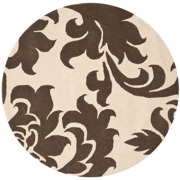 SAFAVIEH Martha Stewart Barcelona Floral Wool Area Rug, Molasses, 4' x 4' Round