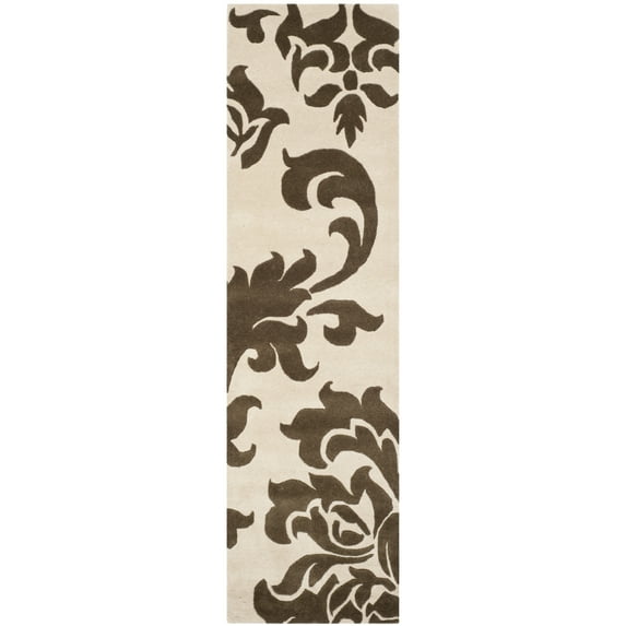 SAFAVIEH Martha Stewart Barcelona Floral Wool Runner Rug, Molasses, 2'3" x 8'