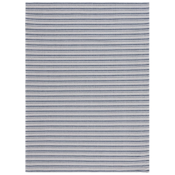 SAFAVIEH Martha Stewart Barrfind Striped Cotton Area Rug, Navy/Light Grey, 9' x 12'
