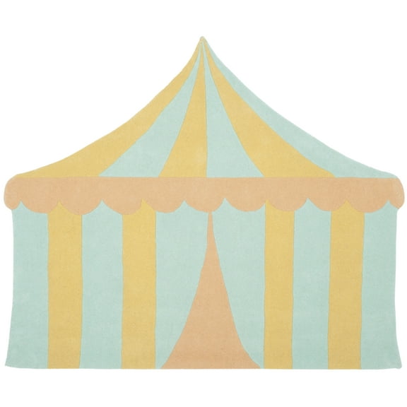SAFAVIEH Martha Stewart Big Top Carnival Wool Area Rug, Sea Glass, 5'7" x 6'9" Specialty