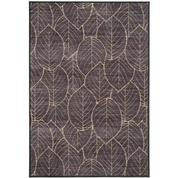 SAFAVIEH Martha Stewart Blathnaid Floral Leaf Area Rug, Charcoal/Multi, 8' x 11'2"