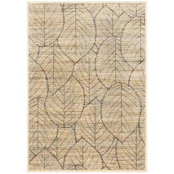 SAFAVIEH Martha Stewart Blathnaid Floral Leaf Area Rug, Cream/Multi, 4' x 5'7"