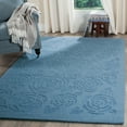 thumbnail image 1 of SAFAVIEH Martha Stewart Block Print Rose Floral Wool Area Rug, Thistle Blue, 9' x 12', 1 of 6