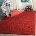 thumbnail image 1 of SAFAVIEH Martha Stewart Block Print Rose Floral Wool Area Rug, Vermillion, 5' x 8', 1 of 6
