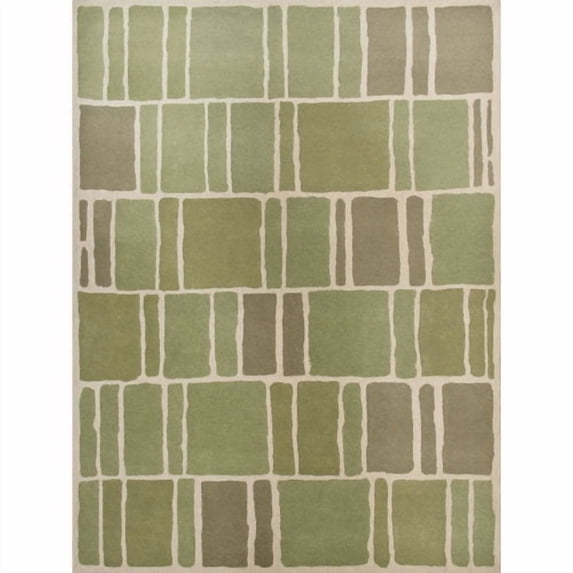 SAFAVIEH Martha Stewart Blocks Geometric Wool Area Rug, Green/Ivory, 8' x 10'