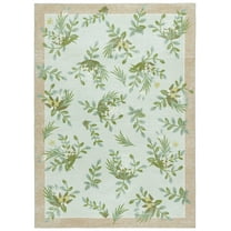 SAFAVIEH Martha Stewart Candis Floral Machine Washable Area Rug, Taupe/Green, 8' x 10'