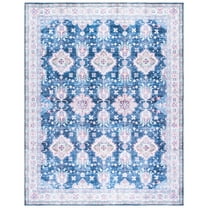 SAFAVIEH Martha Stewart Candyce Aztec Machine Washable Area Rug, Navy/Beige, 8' x 10'