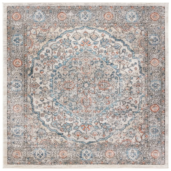 SAFAVIEH Martha Stewart Cedar Oregon Area Rug, Grey/Blue, 6'7" x 6'7" Square