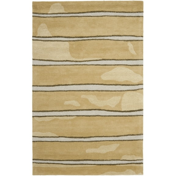 SAFAVIEH Martha Stewart Chalk Stripe Area Rug, Toffee Gold, 5' x 8'