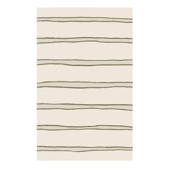 SAFAVIEH Martha Stewart Chalk Stripe Area Rug, Wheat Beige, 4' x 6'