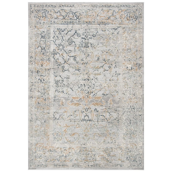 SAFAVIEH Martha Stewart Chandler Floral Bordered Area Rug, Cream/Grey, 5'3" x 7'6"