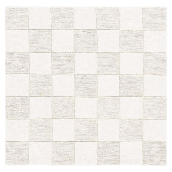 SAFAVIEH Martha Stewart Chelsea Checkered Area Rug, Beige/Ivory, 6' x 6' Square