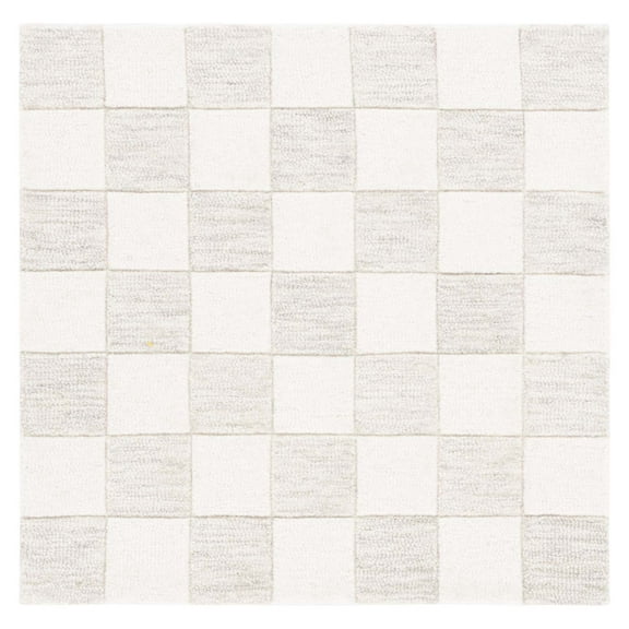SAFAVIEH Martha Stewart Chelsea Checkered Area Rug, Beige/Ivory, 6' x 6' Square