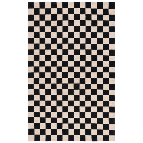 SAFAVIEH Martha Stewart Chelsea Checkered Area Rug, Black/Beige, 8' x 10'