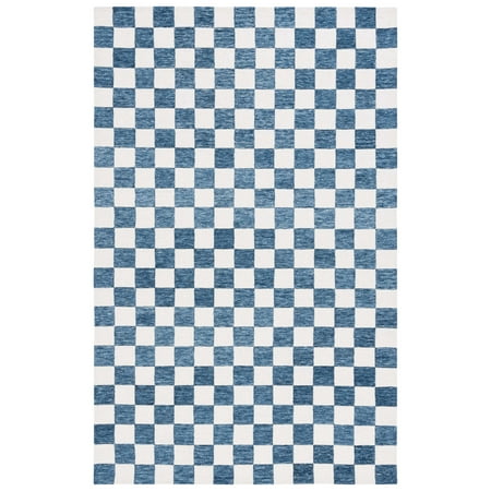 SAFAVIEH Martha Stewart Chelsea Checkered Area Rug, Blue/Ivory, 3' x 5'