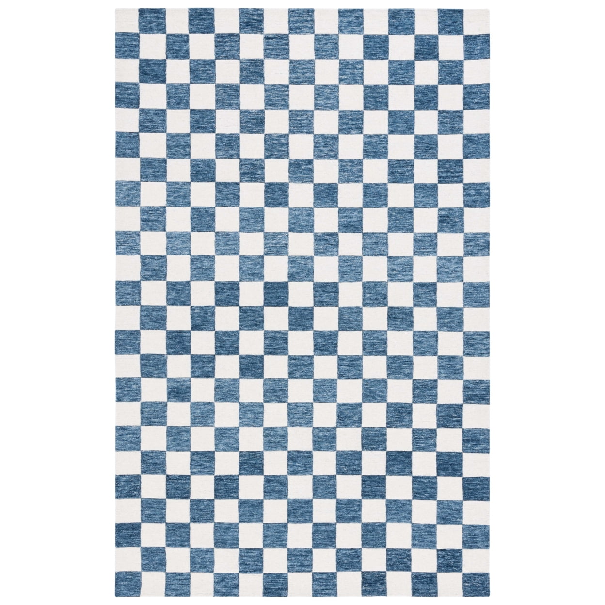 SAFAVIEH Martha Stewart Chelsea Checkered Area Rug, Blue/Ivory, 5' x 8'