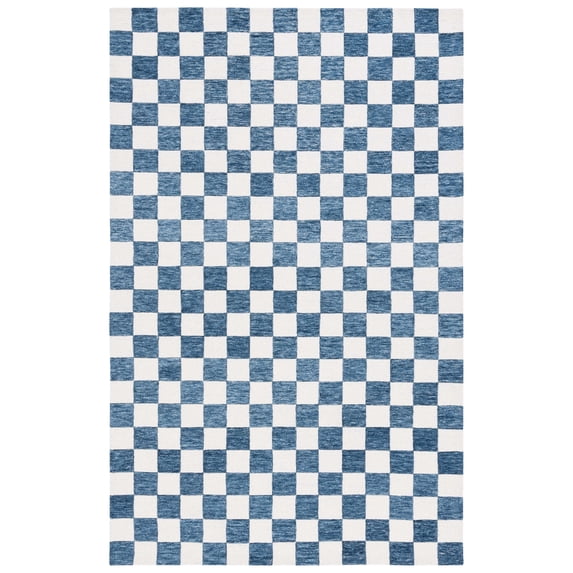 SAFAVIEH Martha Stewart Chelsea Checkered Area Rug, Blue/Ivory, 6' x 9'
