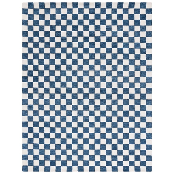 SAFAVIEH Martha Stewart Chelsea Checkered Area Rug, Blue/Ivory, 9' x 12'