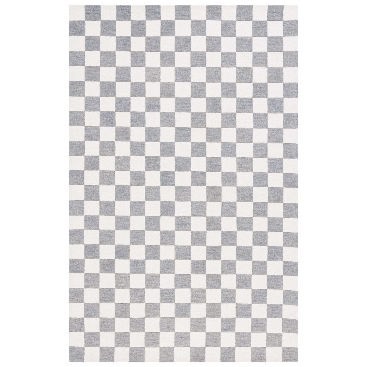 SAFAVIEH Martha Stewart Chelsea Checkered Area Rug, Grey/Ivory, 4' x 6'