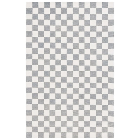 SAFAVIEH Martha Stewart Chelsea Checkered Area Rug, Grey/Ivory, 5' x 8'