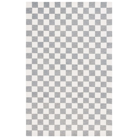 SAFAVIEH Martha Stewart Chelsea Checkered Area Rug, Grey/Ivory, 6' x 9'