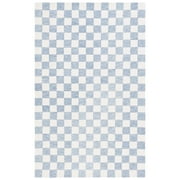 SAFAVIEH Martha Stewart Chelsea Checkered Area Rug, Light Blue/Ivory, 4' x 6'