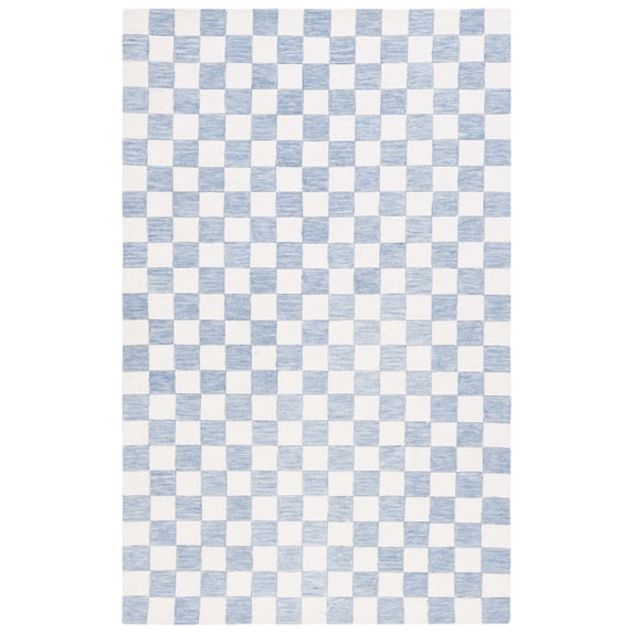 SAFAVIEH Martha Stewart Chelsea Checkered Area Rug, Light Blue/Ivory, 5' x 8'
