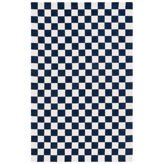 SAFAVIEH Martha Stewart Chelsea Checkered Area Rug, Navy/Ivory, 8' x 10'