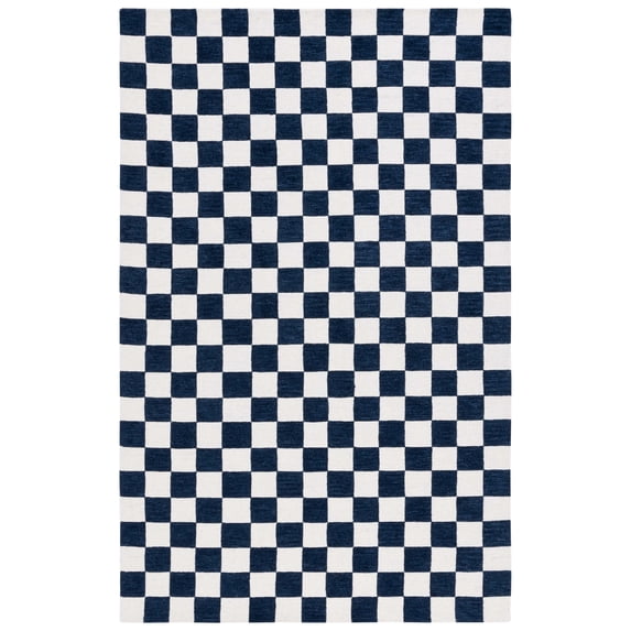 SAFAVIEH Martha Stewart Chelsea Checkered Area Rug, Navy/Ivory, 8' x 10'