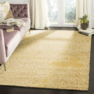 SAFAVIEH Martha Stewart Chrysanthemum Floral Wool Area Rug, Malted, 5' x 8'