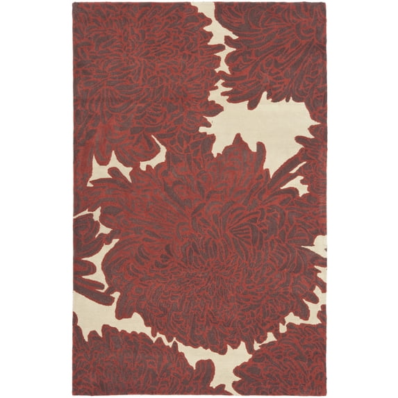 SAFAVIEH Martha Stewart Chrysanthemum Floral Wool Area Rug, Miso, 8' x 10'