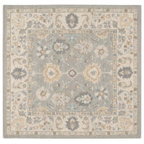 SAFAVIEH Martha Stewart Clarette Floral Area Rug, Grey/Ivory, 6' x 6' Square