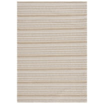 SAFAVIEH Martha Stewart Clover Striped Cotton Area Rug, Taupe/Beige, 6'7" x 9'