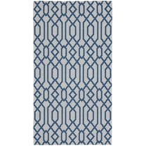 SAFAVIEH Martha Stewart Delores Geometric Cotton Area Rug, Blue/Grey, 2'4" x 3'8"