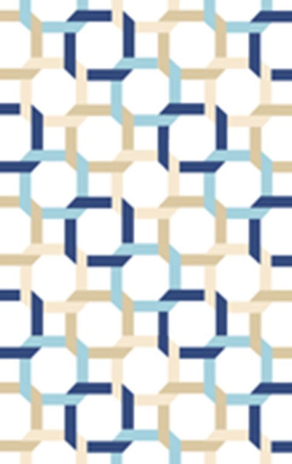 Azurite Geometric Hand-Tufted Wool 4' x 6' Area Rug