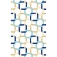 thumbnail image 1 of SAFAVIEH Martha Stewart Color Chain Geometric Wool Area Rug, Azurite, 4' x 6', 1 of 3