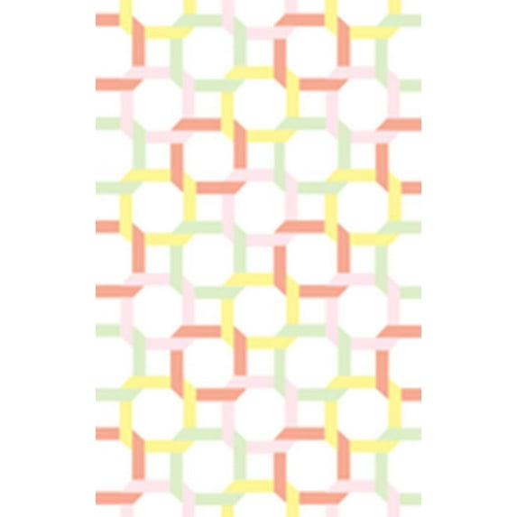 SAFAVIEH Martha Stewart Color Chain Geometric Wool Area Rug, Peony, 4' x 6'