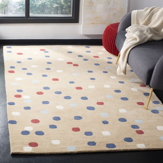 SAFAVIEH Martha Stewart Confetti Dot Wool Area Rug, Tobacco Leaf, 4' x 6'