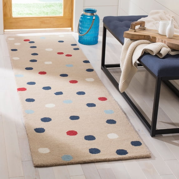 SAFAVIEH Martha Stewart Confetti Dot Wool Runner Rug, Tobacco Leaf, 2'3" x 8'