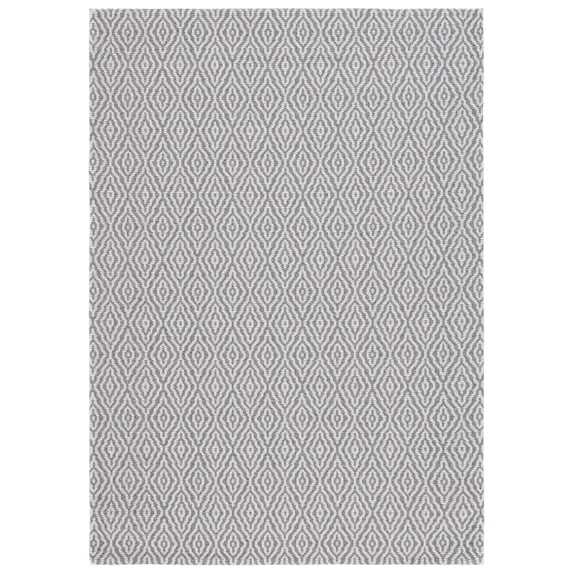 SAFAVIEH Martha Stewart Cotton Diamond Area Rug, Grey/Ivory, 5' x 7'