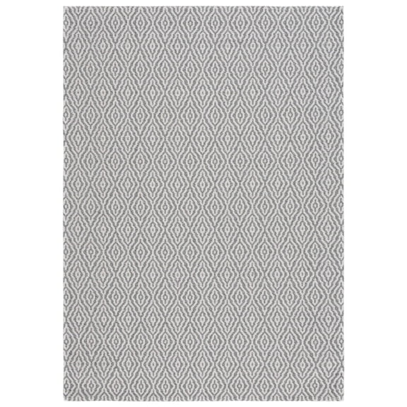 SAFAVIEH Martha Stewart Cotton Diamond Area Rug, Grey/Ivory, 5' x 7'