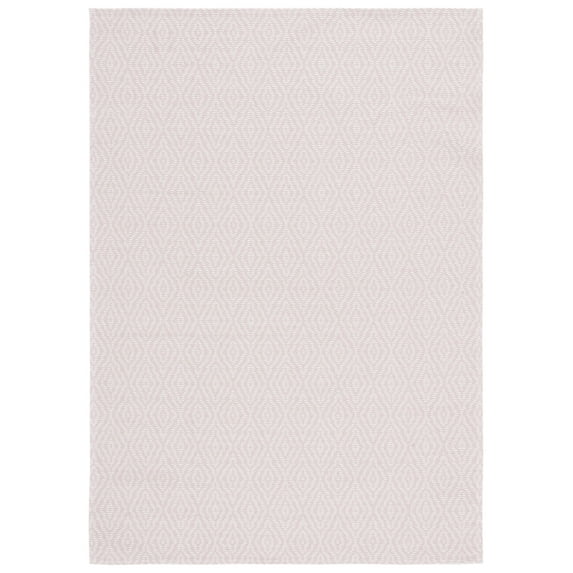 SAFAVIEH Martha Stewart Cotton Diamond Area Rug, Pink/Ivory, 5' x 7'
